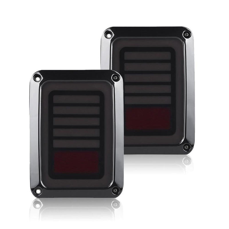 Smoked Black LED Tail Lights to suit Jeep Wrangler JK — image 1