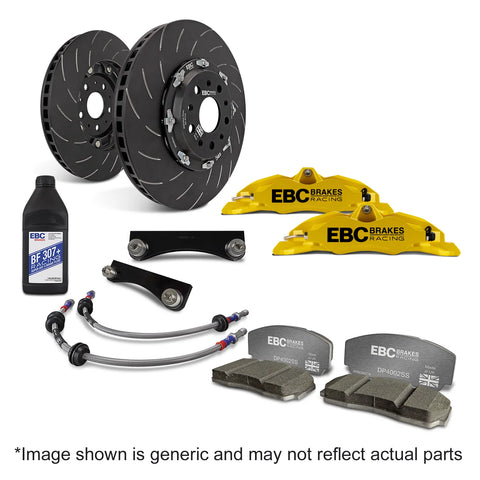 EBC EBC Racing 01-13 Mini Cooper S R53/R56 1.6L Yellow Apollo-4 Calipers 330mm Rotor Front Big Brake Kit