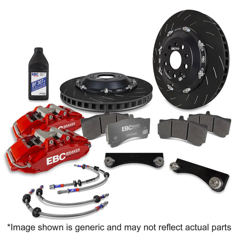 EBC EBC Racing 13-19 Volkswagen Golf GTI Red 6 Piston Apollo Calipers 355mm Rotors Front Big Brake Kit — fits Volks...