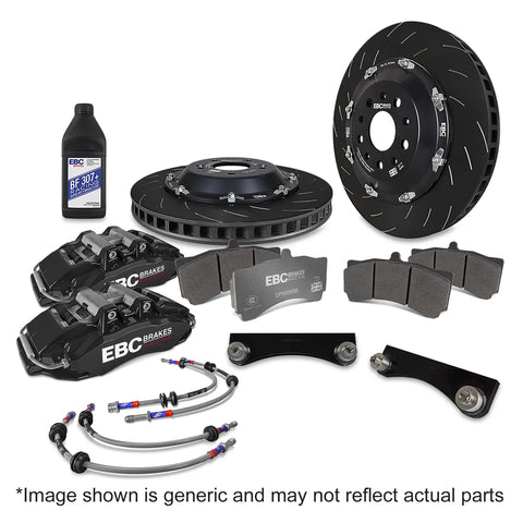 EBC EBC Racing 08-21 Nissan 370Z Black Apollo-6 Calipers 355mm Rotors Front Big Brake Kit — fits Nissan Apollo