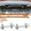 Silver metallic eccentric alignment camber bolts with flanged ends and hex heads for toyota sequoia 2000-2007