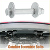 Silver metal eccentric camber bolts with hex head and flanged ends for toyota tundra 2000 to 2006