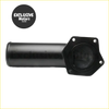 Black cylindrical exhaust manifold with hexagonal flange and four bolts for egr cooler valve kit ford f250 f350 6.4l
