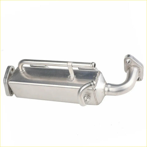 Silver metallic egr valve cooler with rectangular body and curved pipe for ford ranger xl pj pk mazda bt-50 2.5l