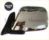 Chrome finished electric passenger side mirror with reflective surface and black base for toyota land cruiser lc80 91-97