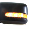 Black plastic electric door mirror with integrated amber led turn signal for nissan d22 navara np300 1997-2021