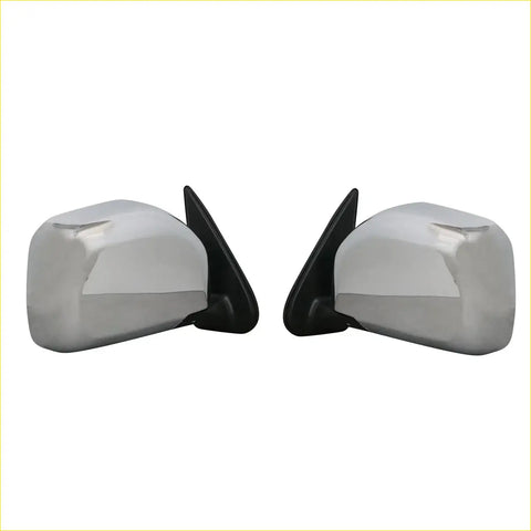 Pair of chrome electric door mirror covers with black plastic mounts for toyota hilux kzn190 ln190 rzn194 4wd