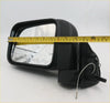Black plastic electric door mirror for nissan navara d22 with rectangular glass panel and visible wiring back side view