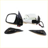White and black electric led door wing mirror set with chrome accent for toyota hilux 2004-2015 shown from the back