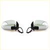 Chrome finished electric led door wing mirrors with integrated turn signals and black mounts for toyota hilux 2004-2015