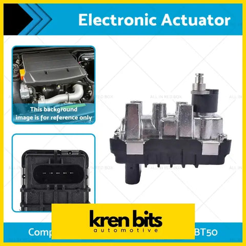 Silver and black electronic actuator with metallic body plastic housing and threaded connector for ford ranger mazda bt50