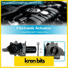 Black and silver electronic actuator stepper motor with compact housing and brackets for Toyota Hilux N70 back side view