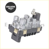 Silver and black electronic turbo charger actuator for vw touareg with gold-colored mounting brackets shown from back side
