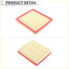 Rectangular engine air filter for toyota avalon 2019-2022 with red plastic frame and beige pleated paper media