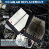 Engine air filter for toyota echo 1.5l 2000-2005 showing black plastic housing with new white and used darkened filters