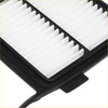 White pleated engine air filter with black plastic frame for Toyota Prius 2004-2008 shown from front side