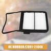 Engine air filter for toyota prius 2004-2008 with black plastic frame and two white pleated filter sections