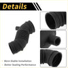 Black rubber engine air intake hose with ribbed texture and reinforced ends for toyota land cruiser prado lc120