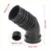 Black rubber ribbed elbow pipe fitting with threaded ends for engine air intake hose tube toyota pickup 1989-1995