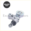 Silver metallic engine belt tensioner for nissan patrol y61 1997-2016 with black rubber section and threaded bolts