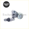 Silver metallic engine belt tensioner idler pulley with cylindrical roller and brackets for nissan patrol y61