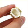 Gold-colored hexagonal engine coolant temperature sensor with white plastic housing and two gold terminals for toyota rav4