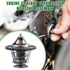 Silver engine coolant thermostat housing for toyota tundra 2007-2009 with brass element and black rubber seals