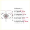 Seven-blade metallic engine cooling fan blade with precise dimensions for toyota hilux 1972-1978 assembly
