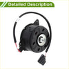 Black plastic and metal engine cooling fan motor with wiring harness for Toyota Sienna 2011-2016 shown from back side