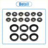 Set of black and metallic gray rubber engine head gasket and valve cover seals for toyota 4runner 3.4l automotive use