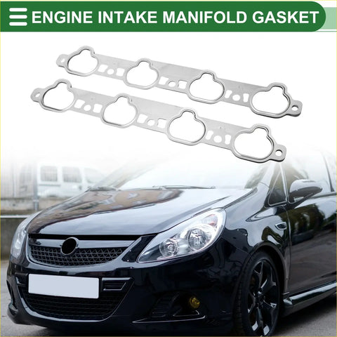Silver metallic engine intake manifold gasket for Toyota Crown 1991-1995 with sleek precision-cut design and multiple openings