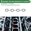 Black rubber engine intake manifold gasket for toyota sparky 2000-2003 shown from the back side