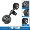 Black engine motor mount front insulator with rubber bushings and metal brackets for toyota kluger 2001 to 2007