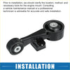 Black engine motor mount right for Toyota Venza 2009-2016 with rubber bushings and metal hardware shown from back side