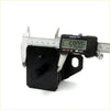 Black rubber engine mount for toyota hilux 1988-1997 being measured with digital caliper