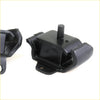 Black rubber-coated metal engine mount with central cylindrical protrusion and flanges for nissan d21 2.5l 1986-1989