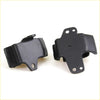 Black rubber engine mount brackets with molded plastic reinforcements and mounting holes for nissan 1985-1999