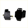 Black plastic engine mount with gold threaded bolts and hex nuts for Nissan Datsun 720 SD23 SD25 1980-1986