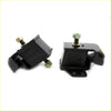 Black rubber engine mount with brass bolts and metal bracket for Nissan Datsun 720 Dx2WD 1980-1986 back side view