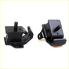 Black painted metal engine mount brackets for nissan datsun d21 1985-1999 shown from the back side