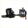 Black metal engine mount with rectangular body and mounting flanges for nissan datsun pick-up d21 1985-1999