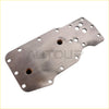 Silver metallic engine oil pan gasket with brushed finish and multiple mounting holes for dodge ram 2007-2019