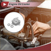 Silver ribbed engine oil cooler with two black rubber gaskets for Toyota Highlander L4 2.5L 2020-2022