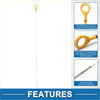 Yellow abs plastic handle engine oil dipstick with stainless steel for durability and leak resistance on toyota land cruiser