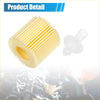 Yellow cylindrical engine oil filter for Toyota 2010-2023 with pleated paper media and threaded metal base