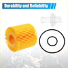 Yellow cylindrical engine oil filter with pleated paper media and orange core for toyota avalon 2013-2018