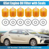 Six bright yellow engine oil filters with seals for toyota avalon 2013-2018 automotive use
