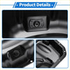 Black iron camera mount with central lens and four screws for engine oil pan on toyota highlander 2009-2019