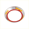 Shiny chrome engine start stop button cover ring for toyota 80 series with red gasket and yellow adhesive strips