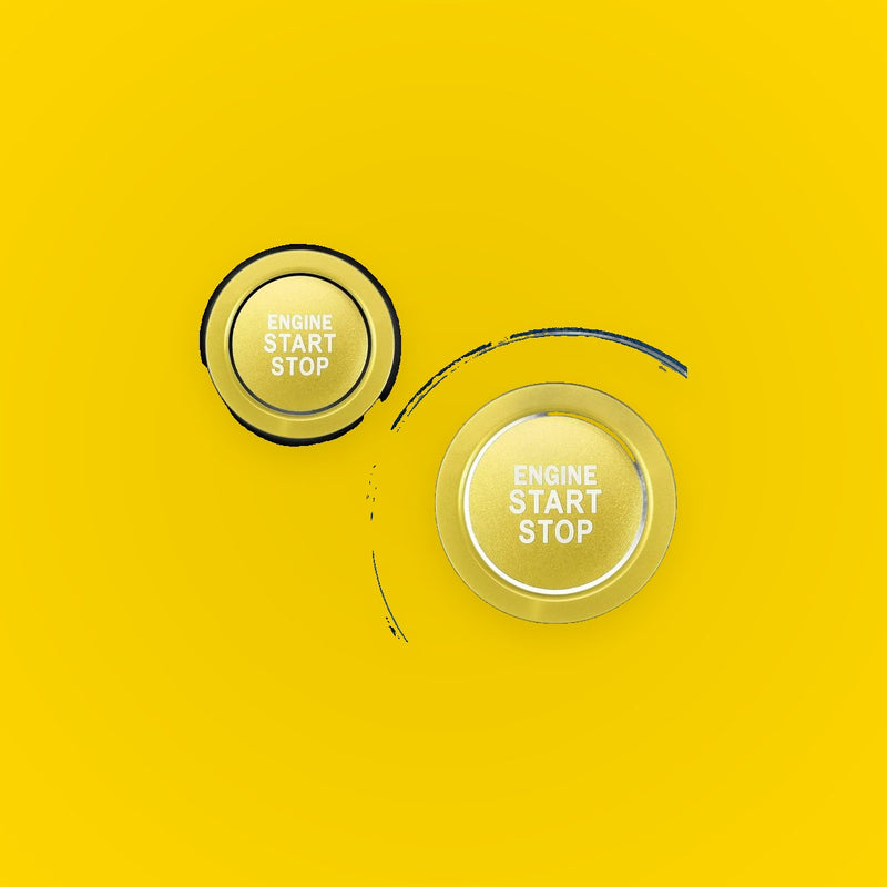 Engine Start Stop Button Cover Kit for Toyota Highlander (2020-2022) Gold Tone